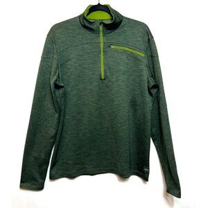 REI Green Half-Zip Pullover Stand-Up Collar Chest Pocket Large Polyester Blend